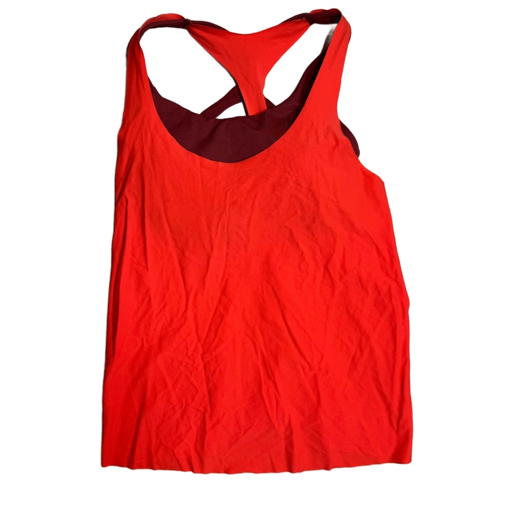 Athleta Racerback Built-In Bra Tank Top Womens Orange XS $25